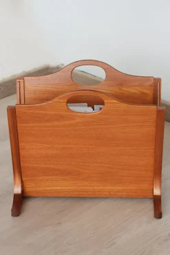 Pamono Vintage Teak Magazine Rack by Parker Knoll, 1960s><noscript><img width=