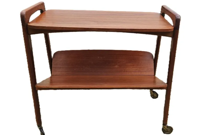 Pamono Vintage Teak Rolling Trolley from Opal Kleinmobel, 1960> Serving Bar Carts & Trolleys