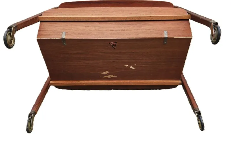 Pamono Vintage Teak Rolling Trolley from Opal Kleinmobel, 1960> Serving Bar Carts & Trolleys