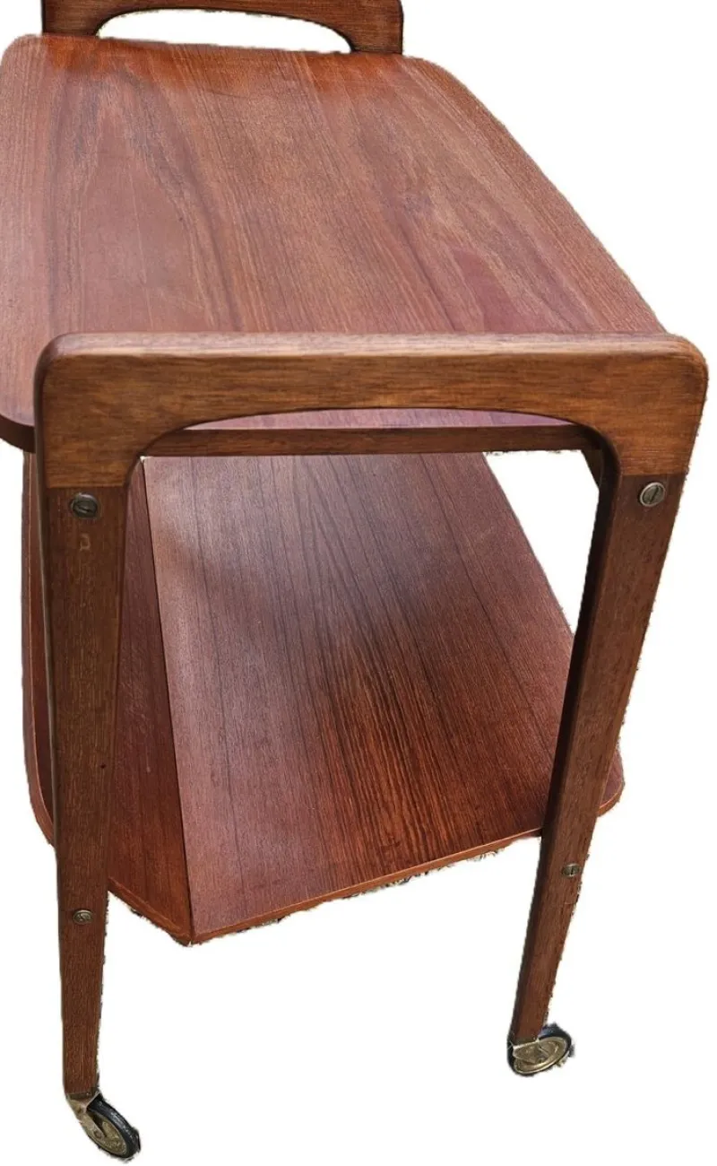 Pamono Vintage Teak Rolling Trolley from Opal Kleinmobel, 1960> Serving Bar Carts & Trolleys