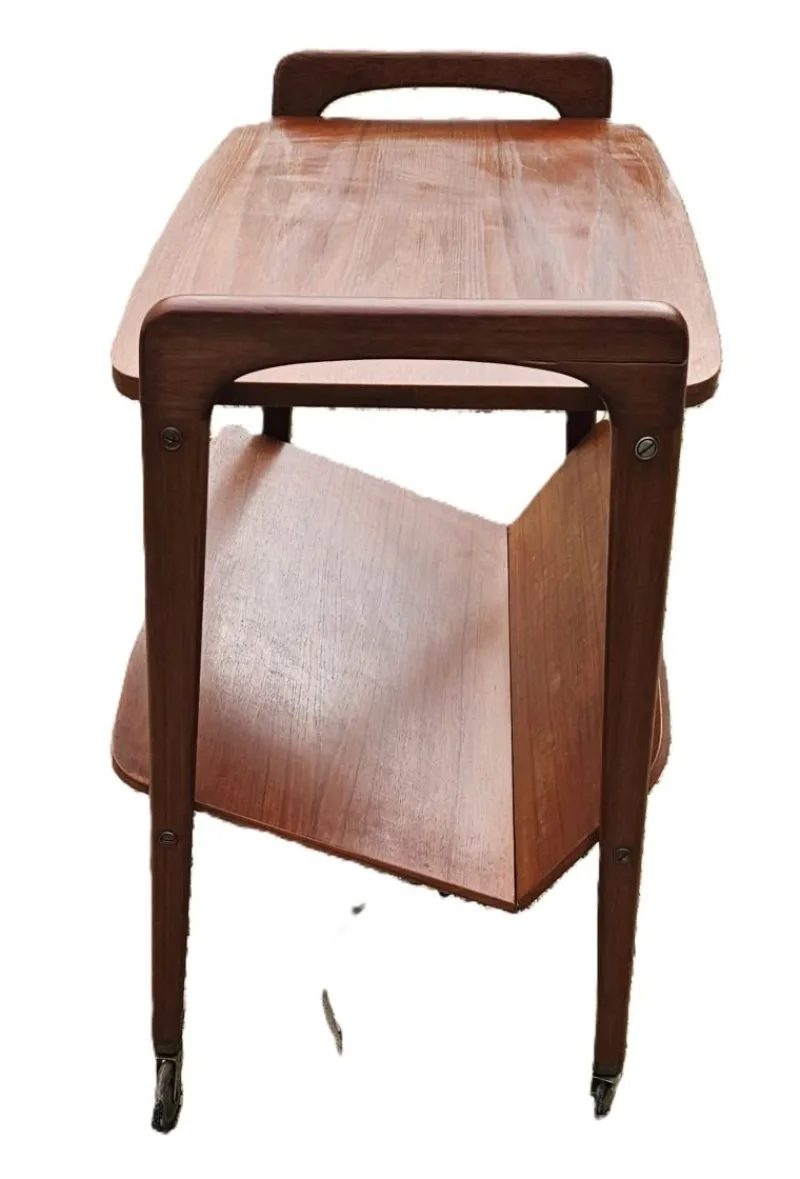 Pamono Vintage Teak Rolling Trolley from Opal Kleinmobel, 1960> Serving Bar Carts & Trolleys