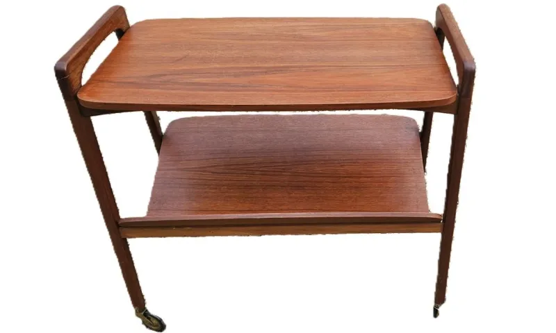 Pamono Vintage Teak Rolling Trolley from Opal Kleinmobel, 1960> Serving Bar Carts & Trolleys