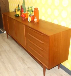 Pamono Vintage Teak Sideboard by Heinrich Riestenpatt for RT Möbel, 1960s><noscript><img width=