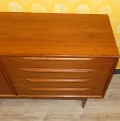 Pamono Vintage Teak Sideboard by Heinrich Riestenpatt for RT Möbel, 1960s><noscript><img width=