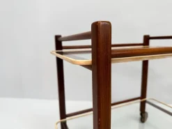 Pamono Vintage Teak Trolley with Glass Tops by Cees Braakman for Pastoe, 1950s><noscript><img width=