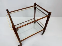 Pamono Vintage Teak Trolley with Glass Tops by Cees Braakman for Pastoe, 1950s><noscript><img width=