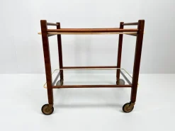 Pamono Vintage Teak Trolley with Glass Tops by Cees Braakman for Pastoe, 1950s><noscript><img width=