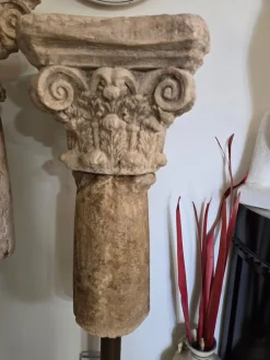 Hot Pamono Vintage Terracotta Columns with Iron Bases, 1950s, Set of 2