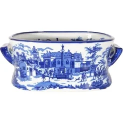 Pamono Vintage 20th Century Blue & White Porcelain Planter Jardiniere> Planters And Jardiniere