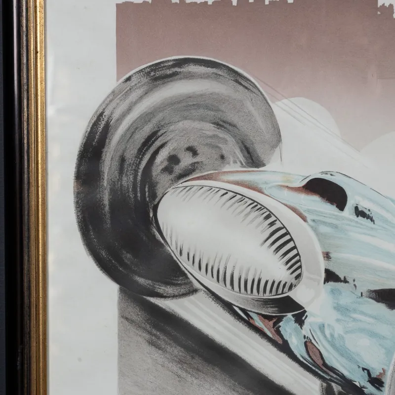 Hot Pamono Vintage 20th Century Framed 1948 Monaco Grand Prix Poster by Georges Hamel, 1985