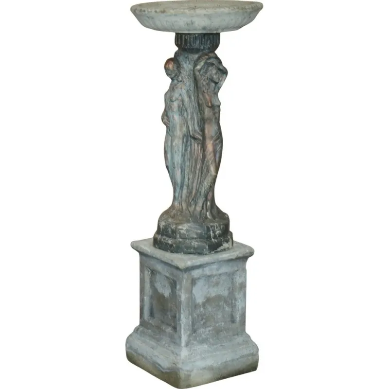 Pamono Vintage Three Graces Bird Bath Garden Statue> Garden Accessories