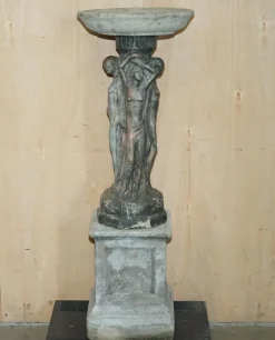 Pamono Vintage Three Graces Bird Bath Garden Statue> Garden Accessories