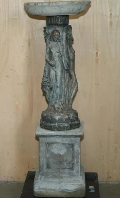 Pamono Vintage Three Graces Bird Bath Garden Statue><noscript><img width=