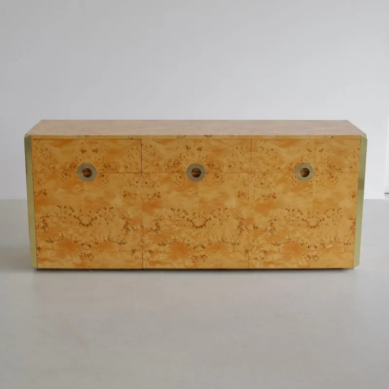 Hot Pamono Vintage Three-Door Sideboard in Burr Wood from Mario Sabot, 1972