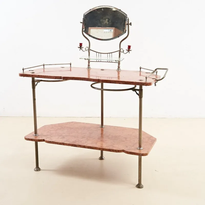 Pamono Vintage Toilet Table in Pink Marble, 1920s> Dressing Tables