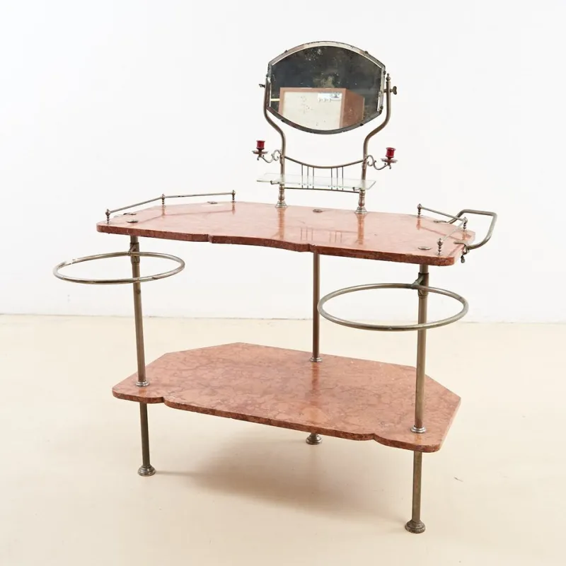 Pamono Vintage Toilet Table in Pink Marble, 1920s> Dressing Tables