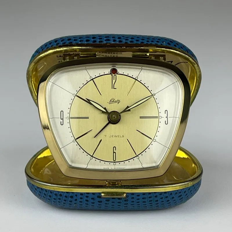 New Pamono Vintage Travel Alarm Clock by Schatz, Germany, 1970s