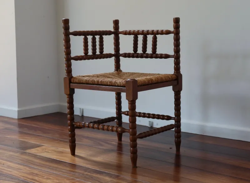 Hot Pamono Vintage Turned Wood Corner Chair, 1950s