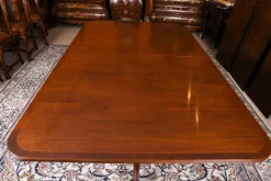 Outlet Pamono Vintage Twin Pillar Mahogany Dining Table and Chairs, Set of 13