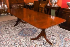 Outlet Pamono Vintage Twin Pillar Mahogany Dining Table and Chairs, Set of 13