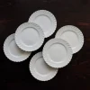Pamono Vintage Twisted Dessert Plates in White Porcelain from Limoges Haviland, 1970s, Set of 6> Dinner Plates & Bowls