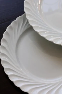 Pamono Vintage Twisted Dessert Plates in White Porcelain from Limoges Haviland, 1970s, Set of 6><noscript><img width=