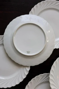 Pamono Vintage Twisted Dessert Plates in White Porcelain from Limoges Haviland, 1970s, Set of 6><noscript><img width=