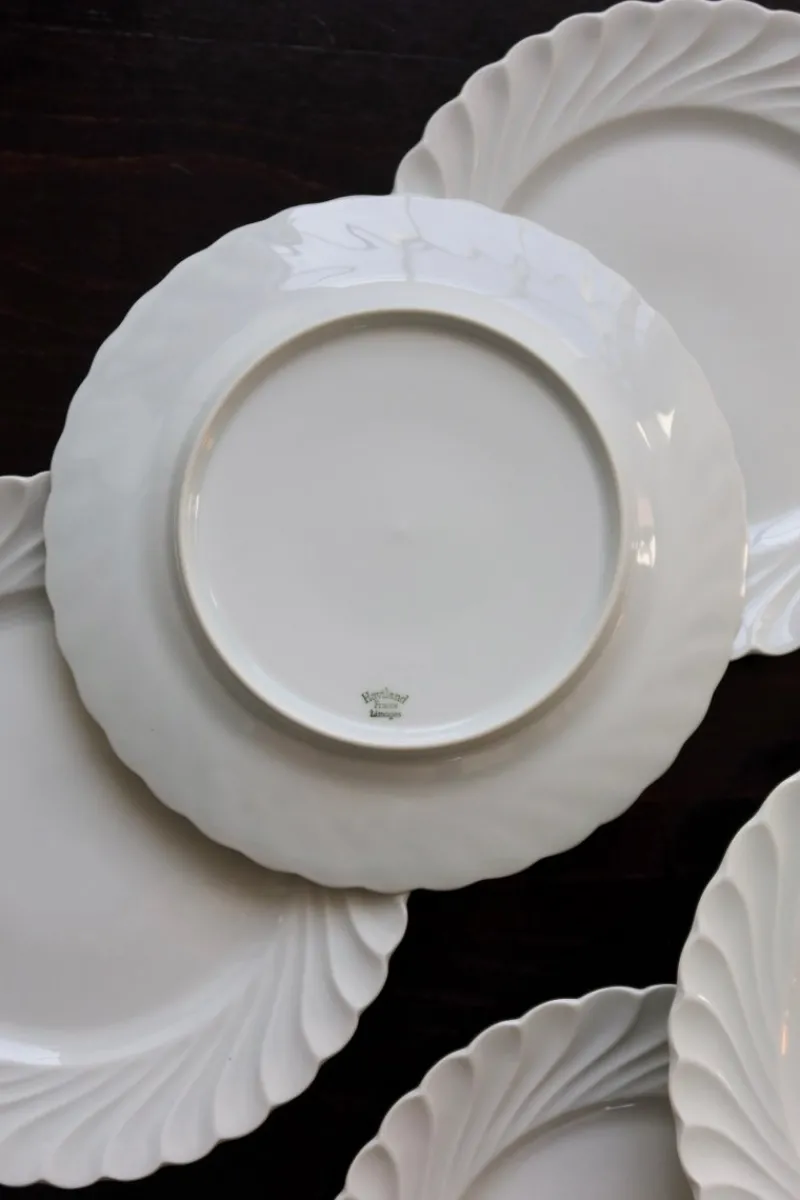 Pamono Vintage Twisted Dessert Plates in White Porcelain from Limoges Haviland, 1970s, Set of 6> Dinner Plates & Bowls