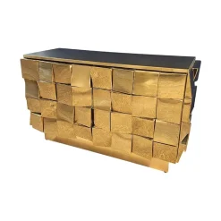 Online Pamono Vintage Two-Door Brass Sideboard, 1980s