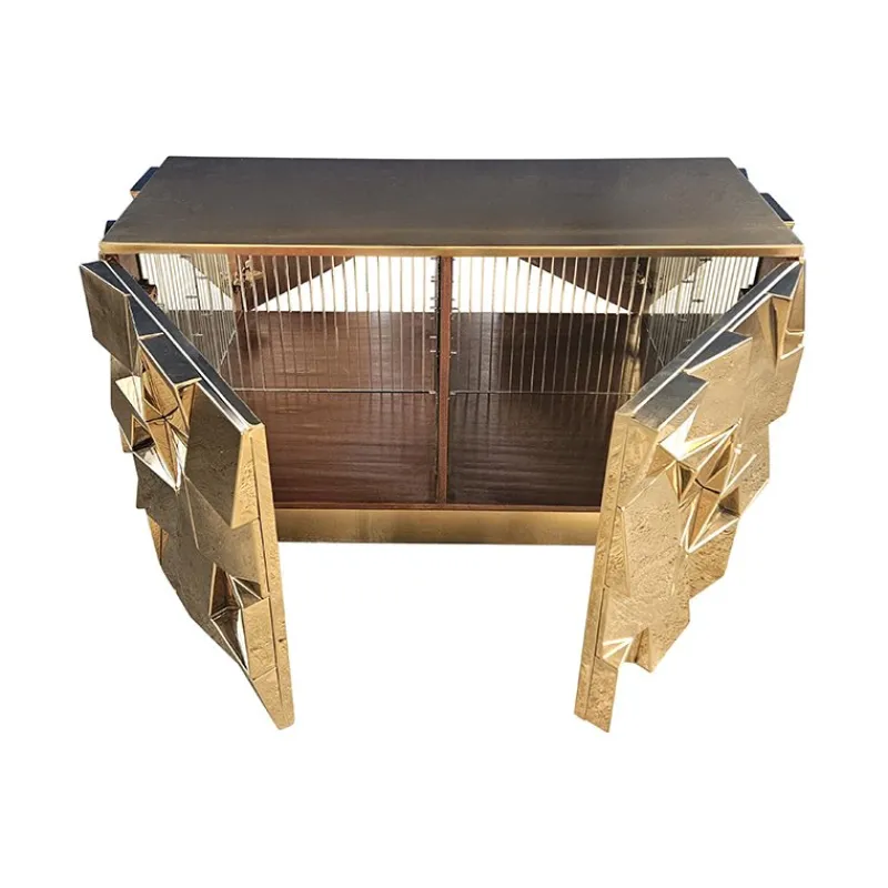 Online Pamono Vintage Two-Door Brass Sideboard, 1980s