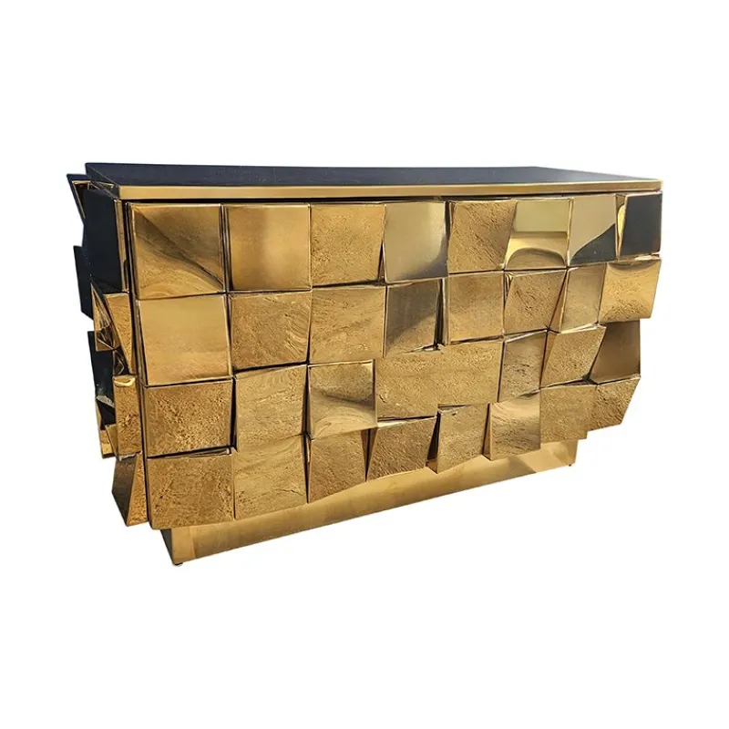 Online Pamono Vintage Two-Door Brass Sideboard, 1980s