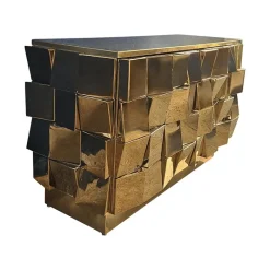 Online Pamono Vintage Two-Door Brass Sideboard, 1980s