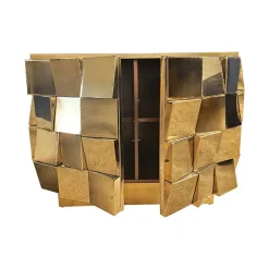 Sale Pamono Vintage Two-Door Brass Sideboard, 1980s