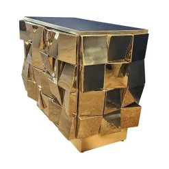 Sale Pamono Vintage Two-Door Brass Sideboard, 1980s