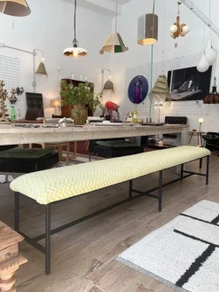 Pamono Vintage Upholstered Metal Bench><noscript><img width=