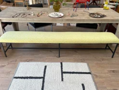 Pamono Vintage Upholstered Metal Bench><noscript><img width=