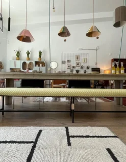Pamono Vintage Upholstered Metal Bench><noscript><img width=