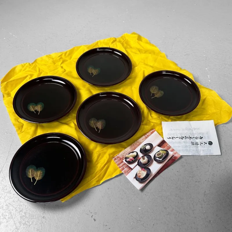 Clearance Pamono Vintage Urushi Serving Plates from Honshu Urushi, Japan, 1980s, Set of 5
