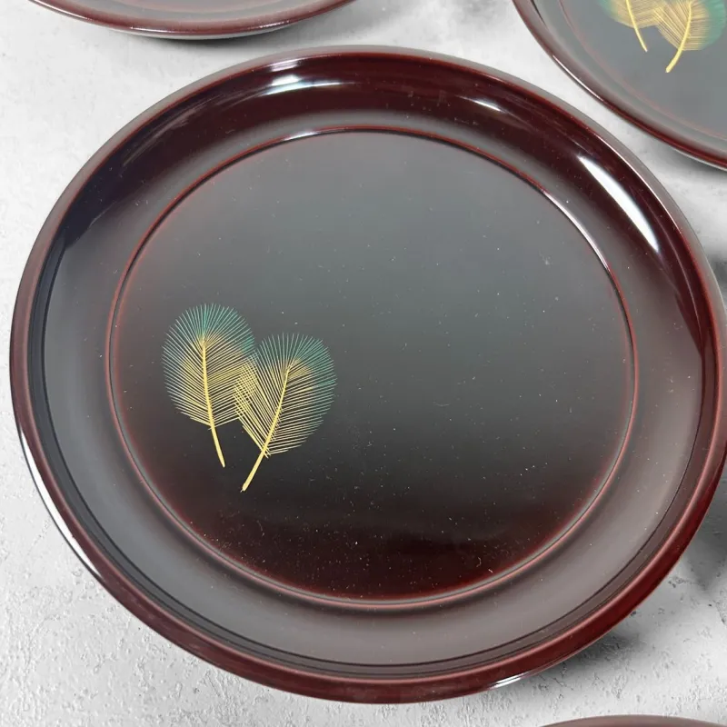 Clearance Pamono Vintage Urushi Serving Plates from Honshu Urushi, Japan, 1980s, Set of 5