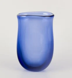 Outlet Pamono Vintage Vase in Blue Art Glass by Per Lütken for Holmegaard, 1960