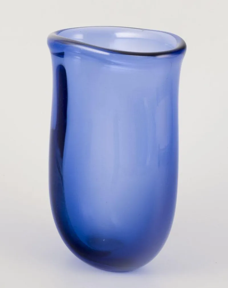 Outlet Pamono Vintage Vase in Blue Art Glass by Per Lütken for Holmegaard, 1960