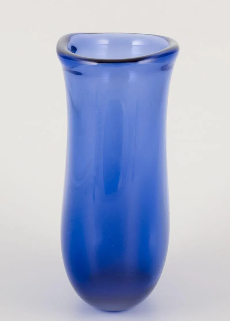Outlet Pamono Vintage Vase in Blue Art Glass by Per Lütken for Holmegaard, 1960
