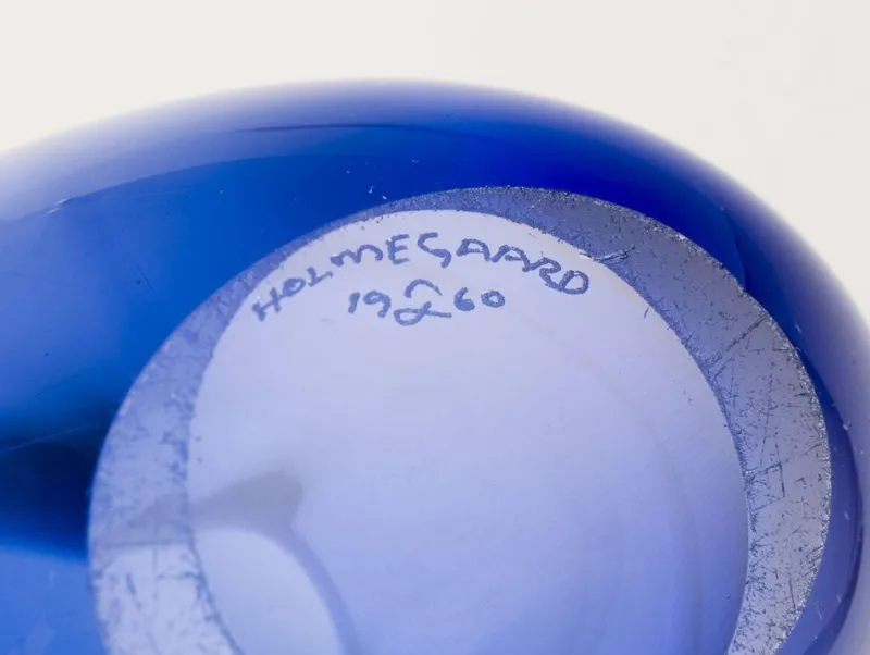 Outlet Pamono Vintage Vase in Blue Art Glass by Per Lütken for Holmegaard, 1960