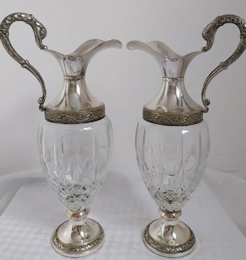 Pamono Vintage Vecchia Romagna Wine Decanters, 1950s, Set of 2> Bottles, Carafes & Jugs