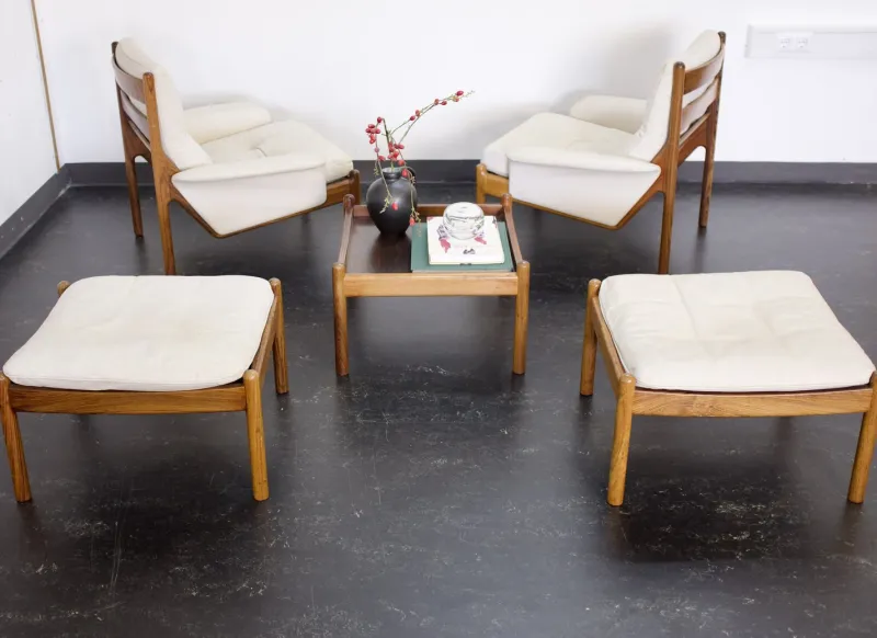 Sale Pamono Vintage Venus Living Room Set by Illum Wikkelso for Silkeborg, 1960s, Set of 5