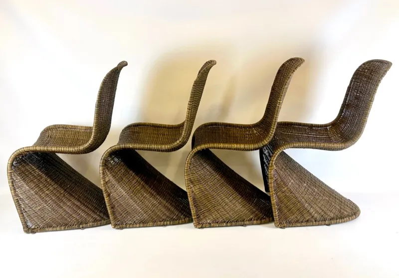 Pamono Vintage Vicker S Chairs in the style of Verner Panton, 1990s, Set of 4> Garden Seating