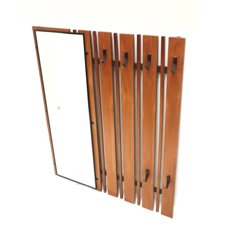 Discount Pamono Vintage Wall Coat Rack with Mirror, 1960s