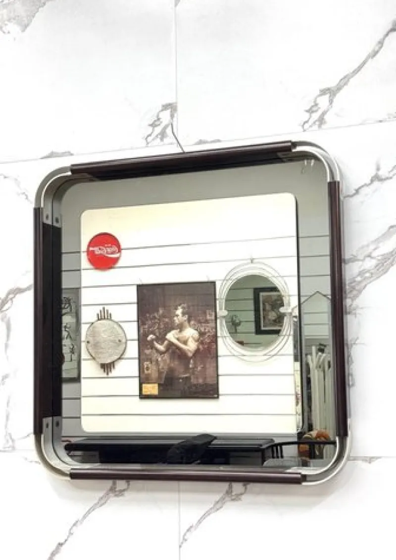 Discount Pamono Vintage Wall Mirror in Steel and Bakelite, 1970s