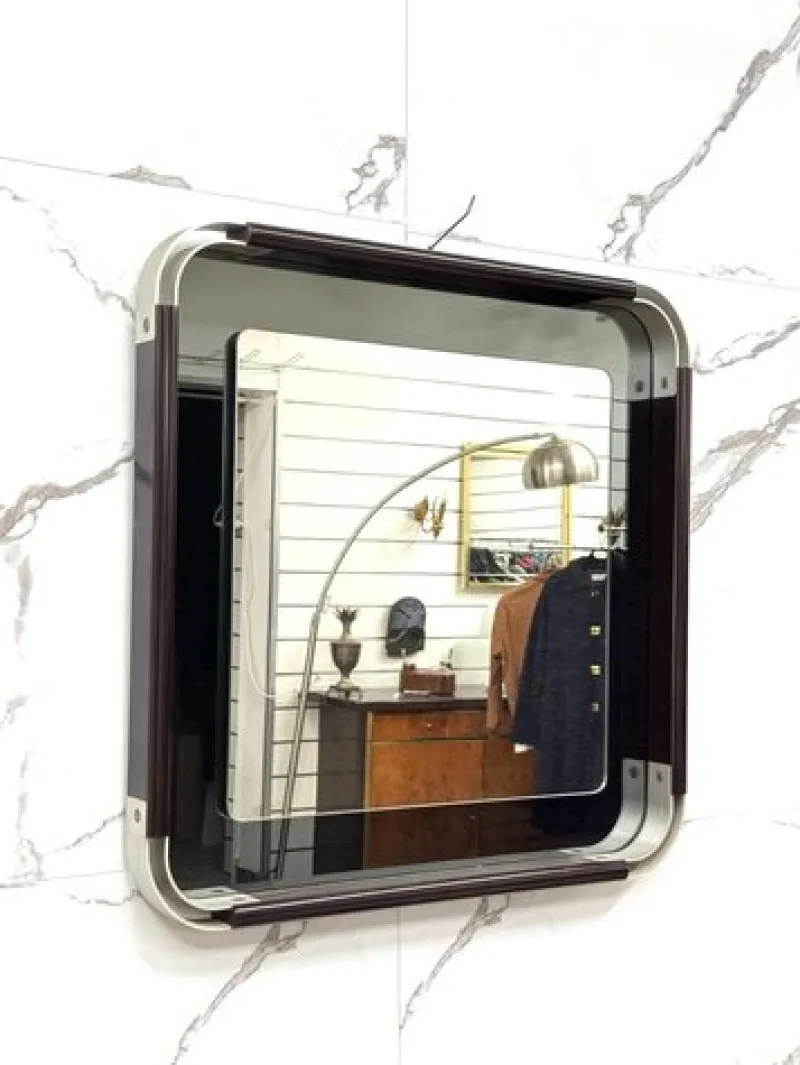 Discount Pamono Vintage Wall Mirror in Steel and Bakelite, 1970s