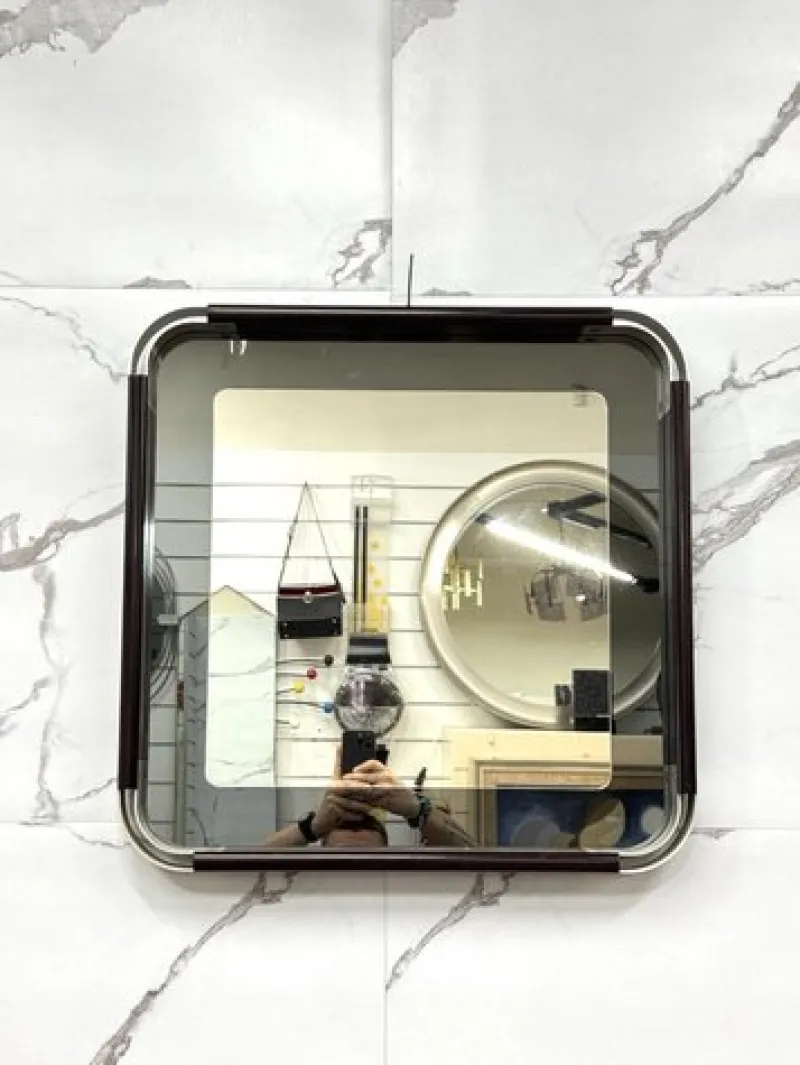 Discount Pamono Vintage Wall Mirror in Steel and Bakelite, 1970s